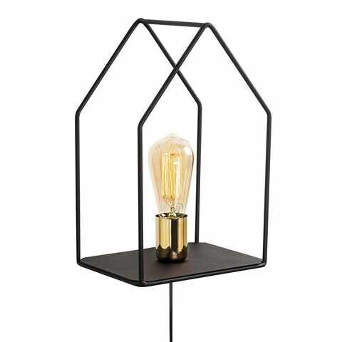 Lampa de perete Opviq Ev, 21x33 cm, E27, 100 W, negru/auriu
