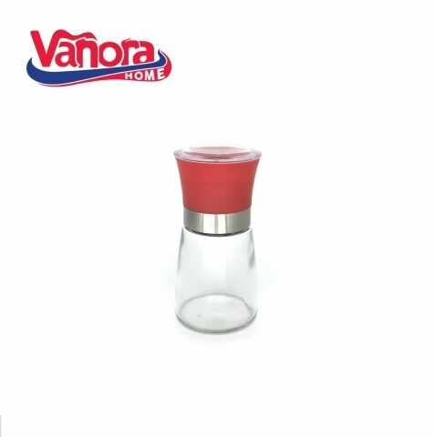 Rasnita pentru sare/piper Vanora, sticla/plastic, 160 ml, rosu
