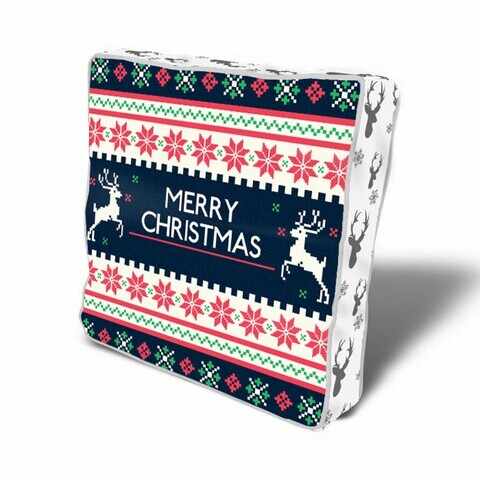 Perna decorativa Merry Christmas w deer, Christmas, 43x43 cm, policoton, multicolor