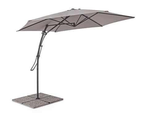 Umbrela pentru gradina / terasa, Sorrento, Bizzotto, Ø 300 cm, stalp Ø 48 mm, otel/poliester, grej