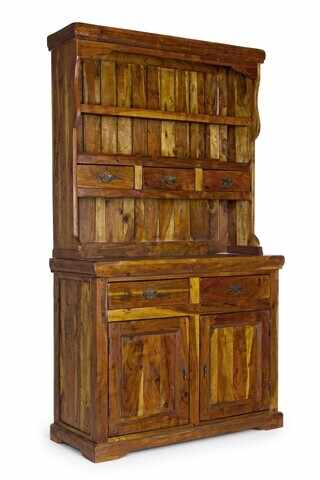Bufet Chateaux, Bizzotto, 107 x 45 x 190 cm, lemn masiv de salcam indian
