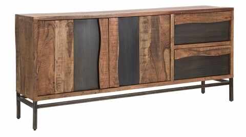 Bufet inferior Yellowstone, Mauro Ferretti, 175x80x80 cm, lemn masiv de salcam, maro
