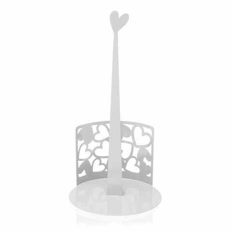 Suport rola servetele Kamira, Versa, 15 x 15 x 30 cm, otel, alb