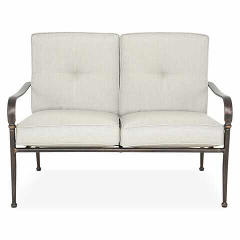 Canapea cu 2 locuri, Sorrento, L.125.8 l.84 H.91 cm, aluminiu, bronz/gri
