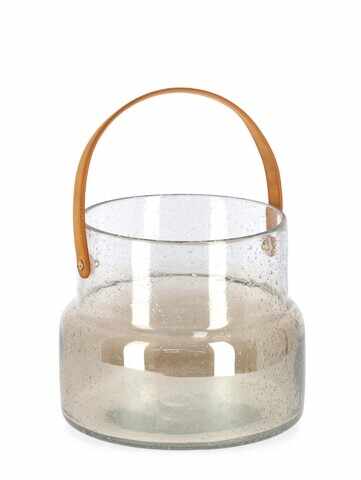 Vaza Saturn, Bizzotto, Ø 22 x 18.4 cm, sticla, handmade, bej