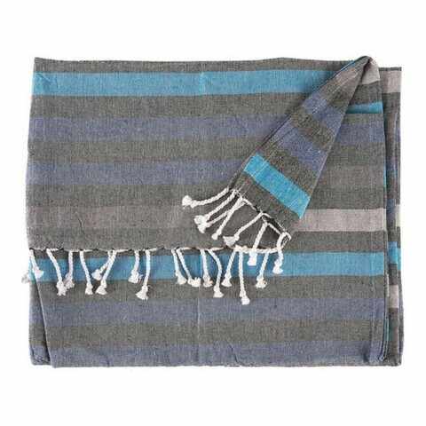 Patura / Pled Stripes, Gift Decor, 90 x 170 cm, 100% bumbac, albastru