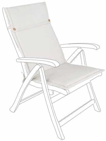 Perna pentru scaun de gradina cu spatar inalt Poly180, Bizzotto, 50 x 120 cm, poliester impermeabil, natural