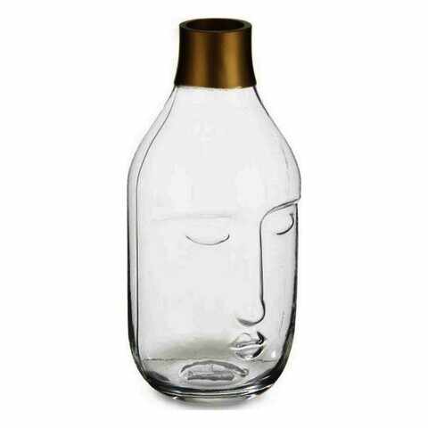 Vaza Face, Gift Decor, 12 x 11 x 24.5 cm, sticla, transparent