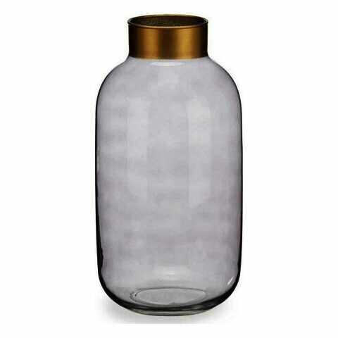Vaza Smooth, Gift Decor, Ø14.5 x 29.5 cm, sticla, gri/auriu