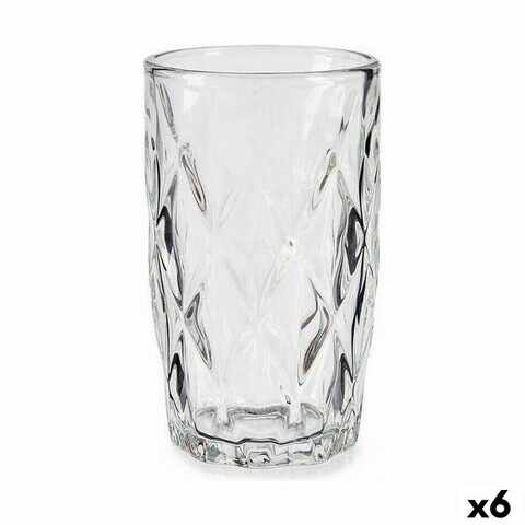 Set 6 pahare de apa Diamond, Vivalto, 340 ml, sticla, transparent