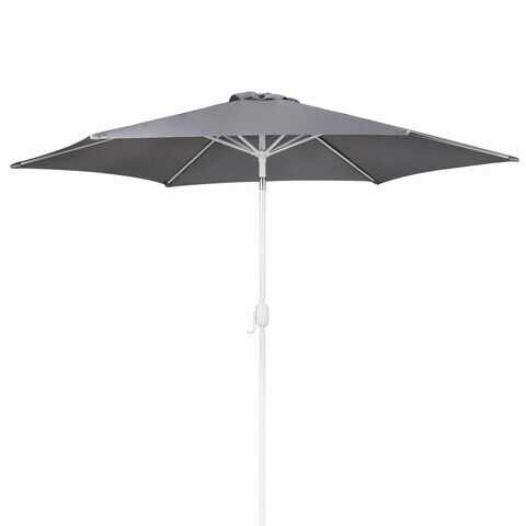 Umbrela de gradina / terasa Thais, Ø350 cm, cu manivela, stalp Ø48 mm, aluminiu, gri