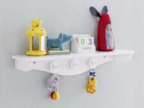 Raft de perete, Çilek, Baby Cotton Hanger Shelf, 86x15x18 cm, Multicolor