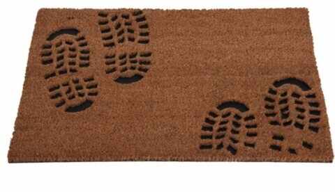 Covoras de intrare Footprint, 39x59 cm, fibra de cocos, maro/negru