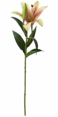 Floare artificiala Lily, 15x16x70 cm, poliester, roz/galben
