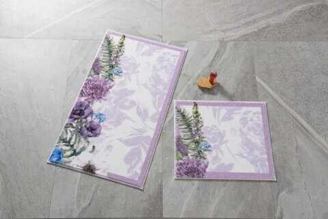 Set 2 covorase de baie Pick Flower, Confetti, 50x57 cm/57x100 cm, lila