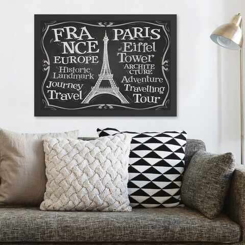 Tablou decorativ, Paris 2 (35 x 45), MDF , Polistiren, Alb negru