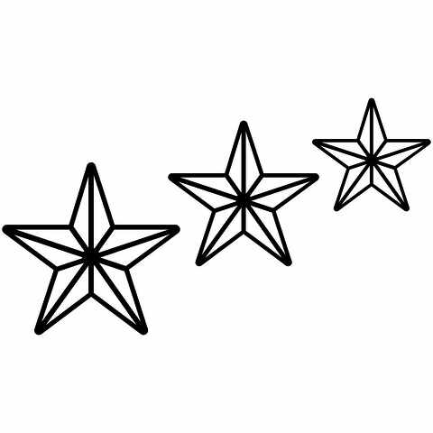 Set 3 decoratiuni de perete, Stars, Tanelorn, 80x44 cm, metal