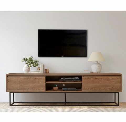 Comoda TV Rodez, Sapphire, 180x40x50 cm, maro/negru