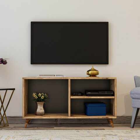 Comoda TV Zisino Pine, Kalune Design, 100x35x54 cm, maro