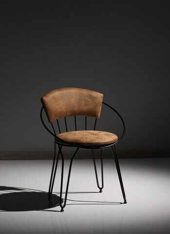 Set 2 scaune Istanbul, Nmoob, 53x51x80 cm, catifea, negru/natural