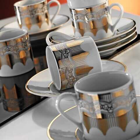Set de cafea Kutahya Porselen, RU12KT4307048, 12 piese, portelan