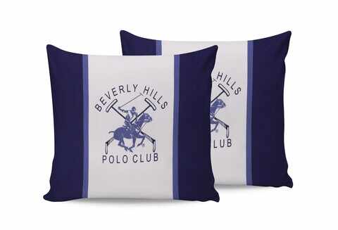 Set 2 fete de perna, 60x60 cm, 100% bumbac ranforce, Beverly Hills Polo Club, BHPC 029, albastru